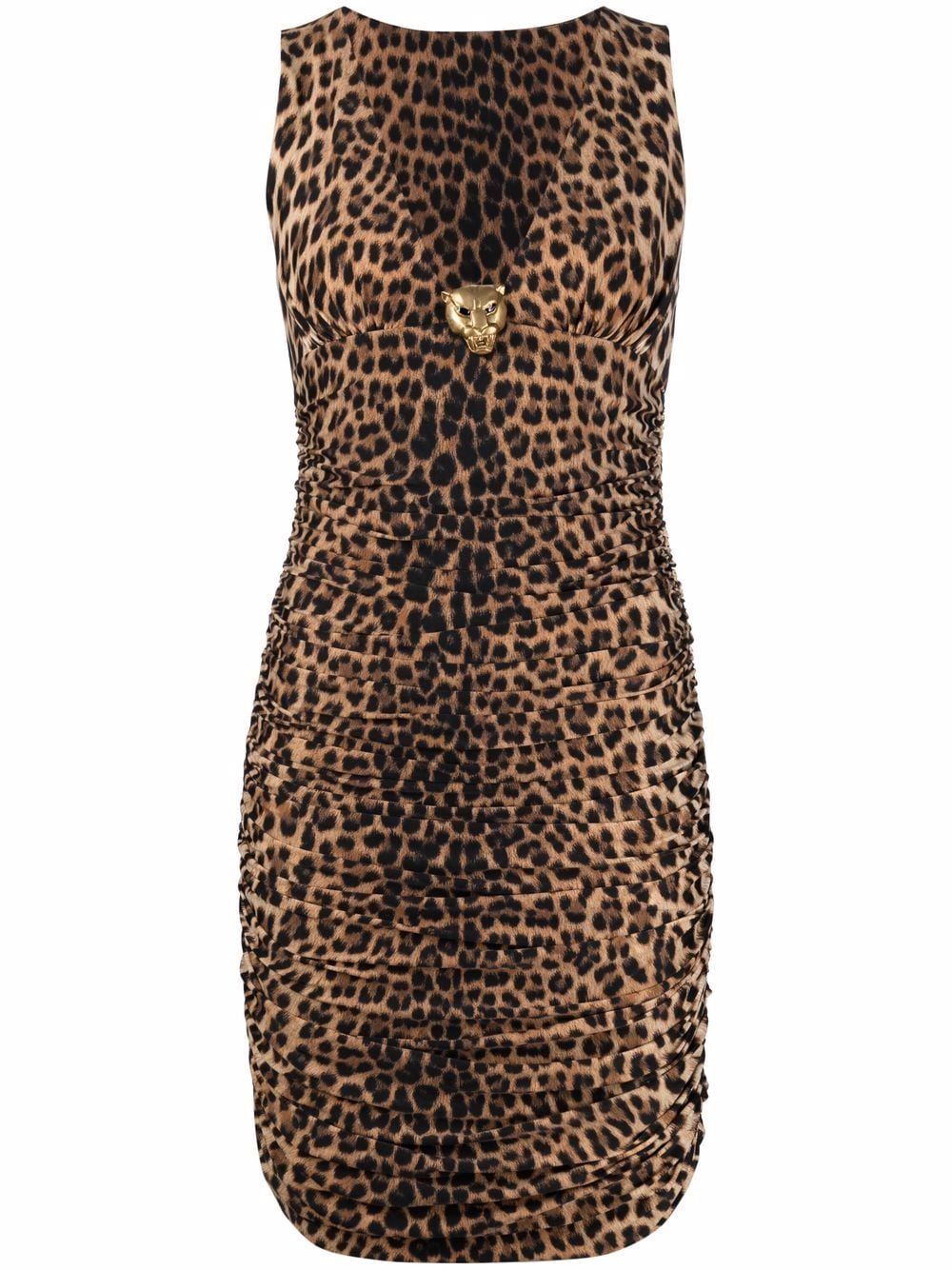 Roberto Cavalli leopard-print short dress - WARDROB