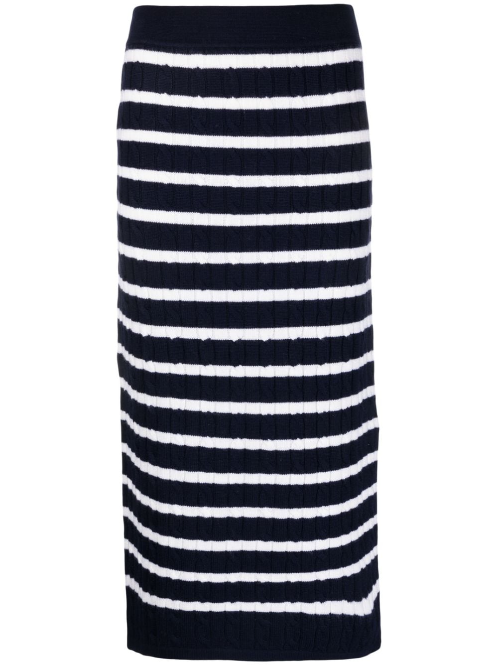 Polo Ralph Lauren striped cable-knit midi skirt - WARDROB
