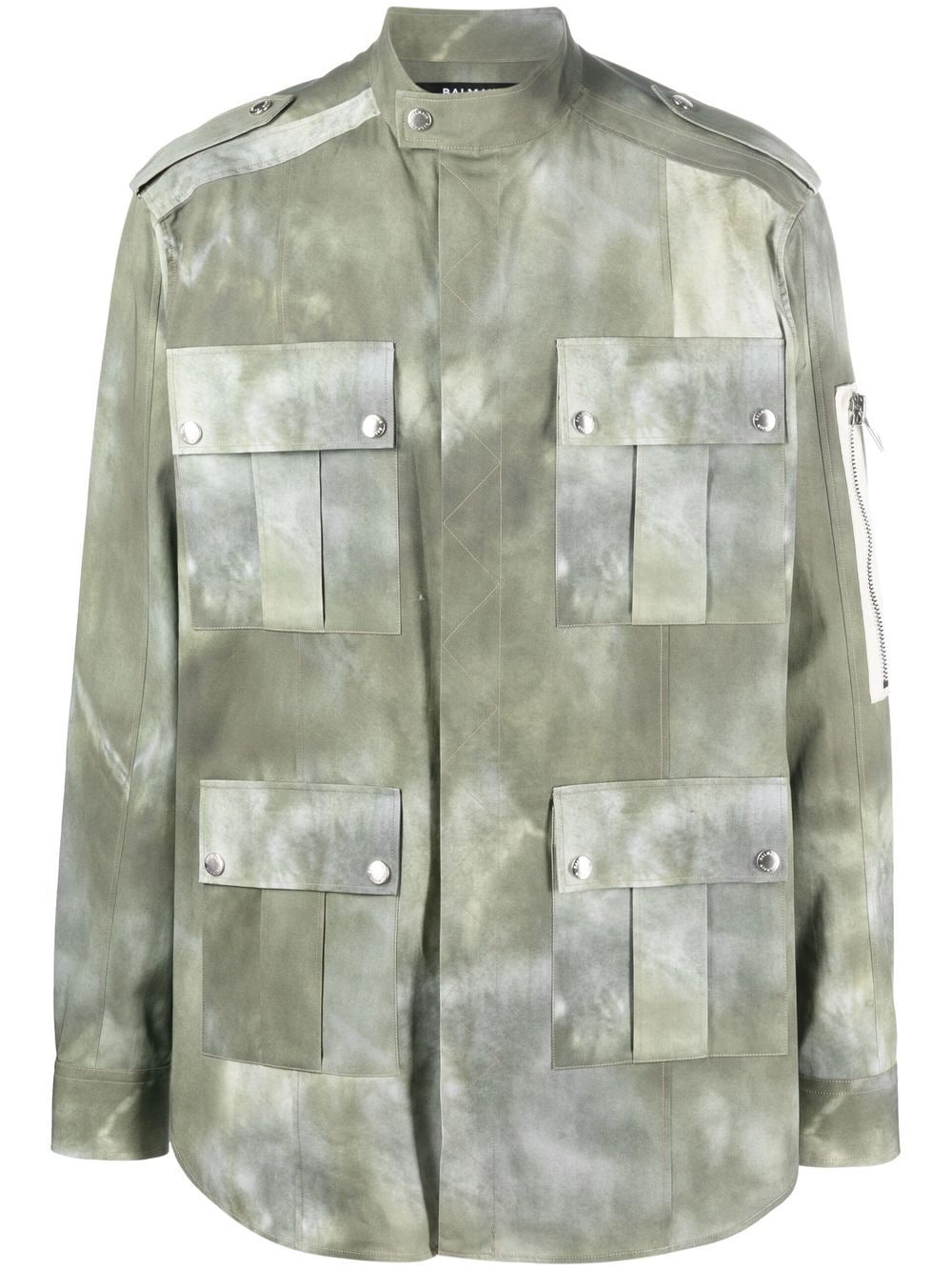 Balmain faded-effect military jacket - WARDROB