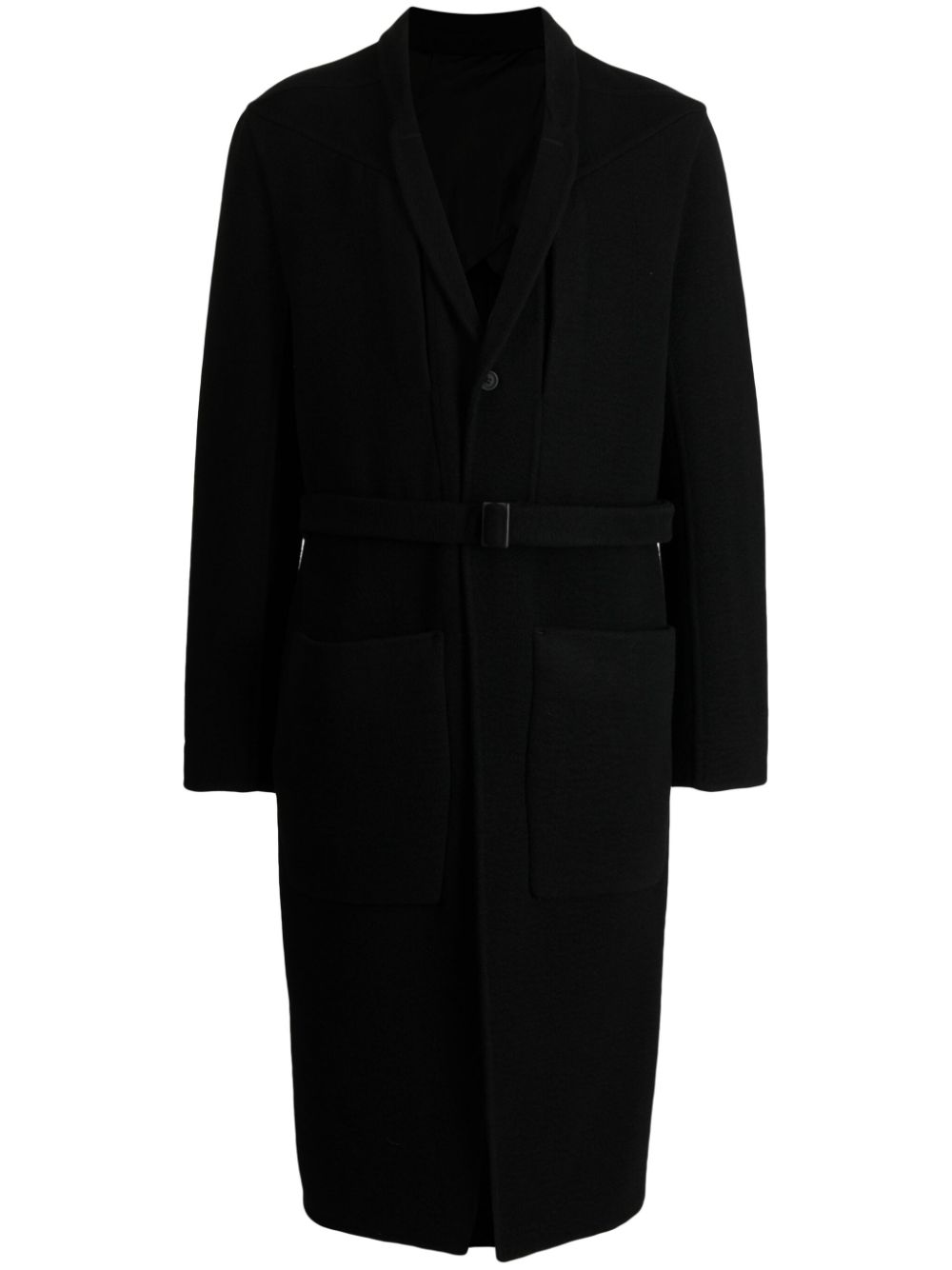 Rick Owens belted cashmere single-breasted coat - WARDROB