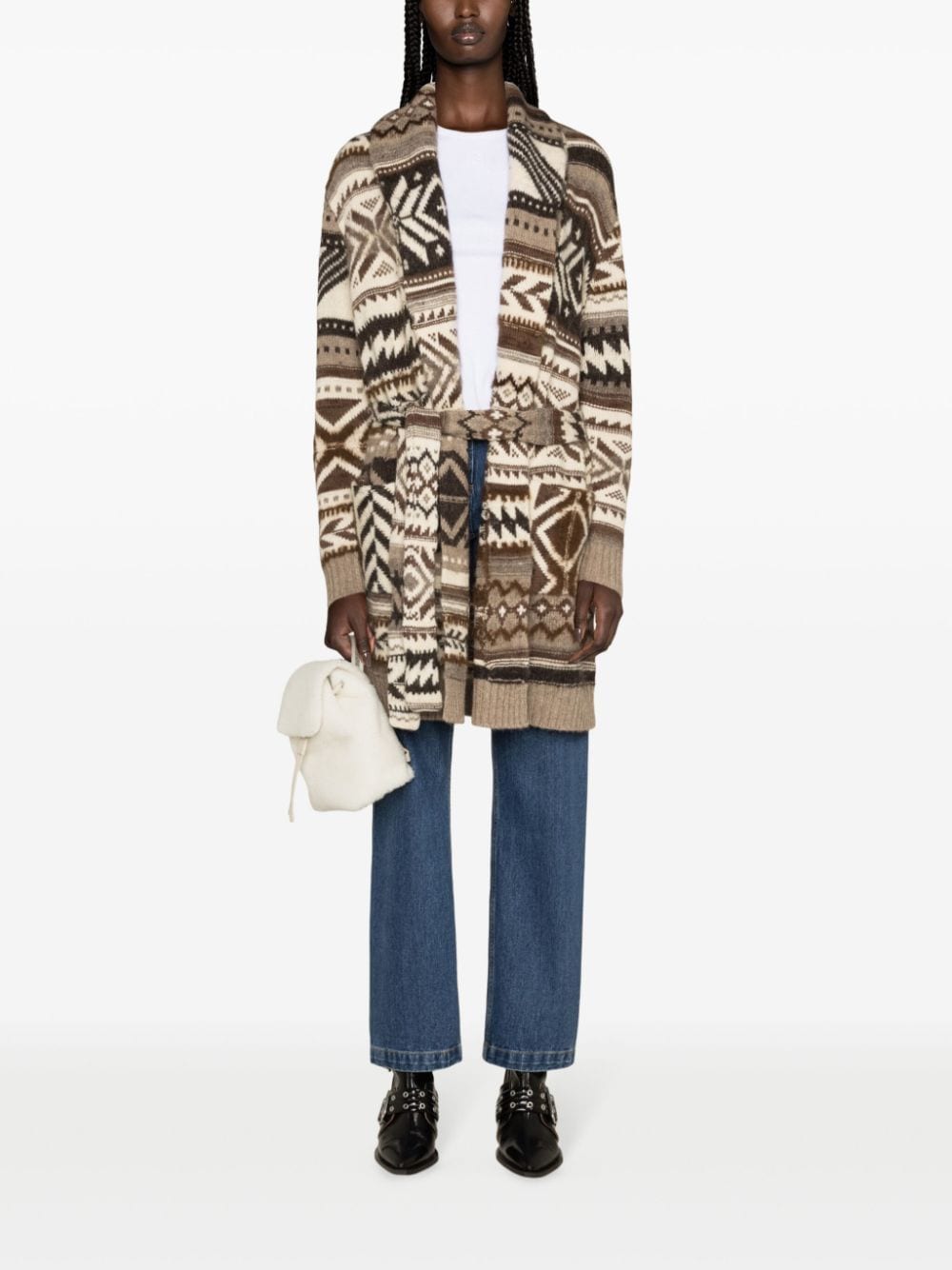 Polo Ralph Lauren geometric-pattern shawl-collar cardigan - WARDROB