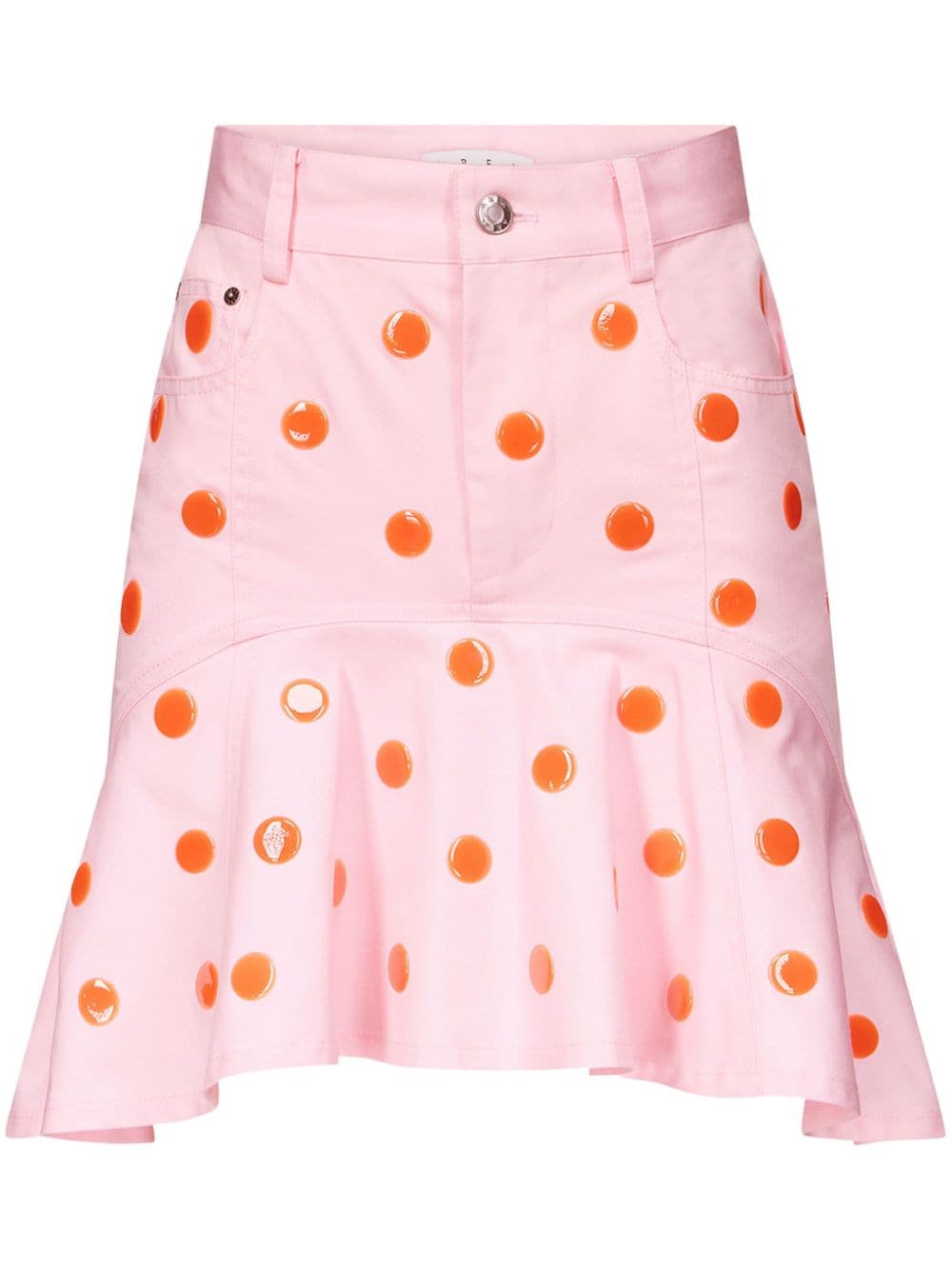 AREA polka dot-print ruffle-hem skirt - WARDROB
