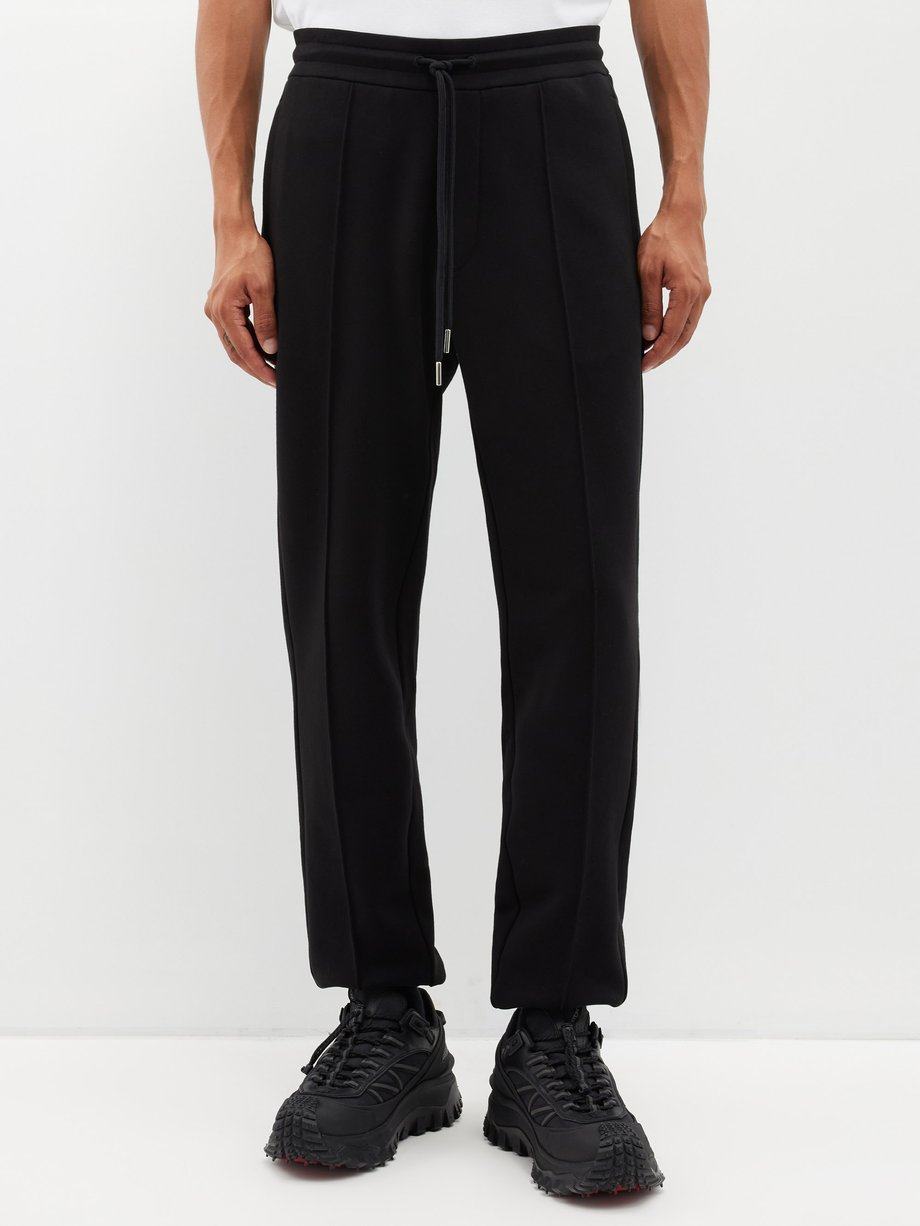 Moncler Drawstring-waist pressed-front jersey trousers - WARDROB