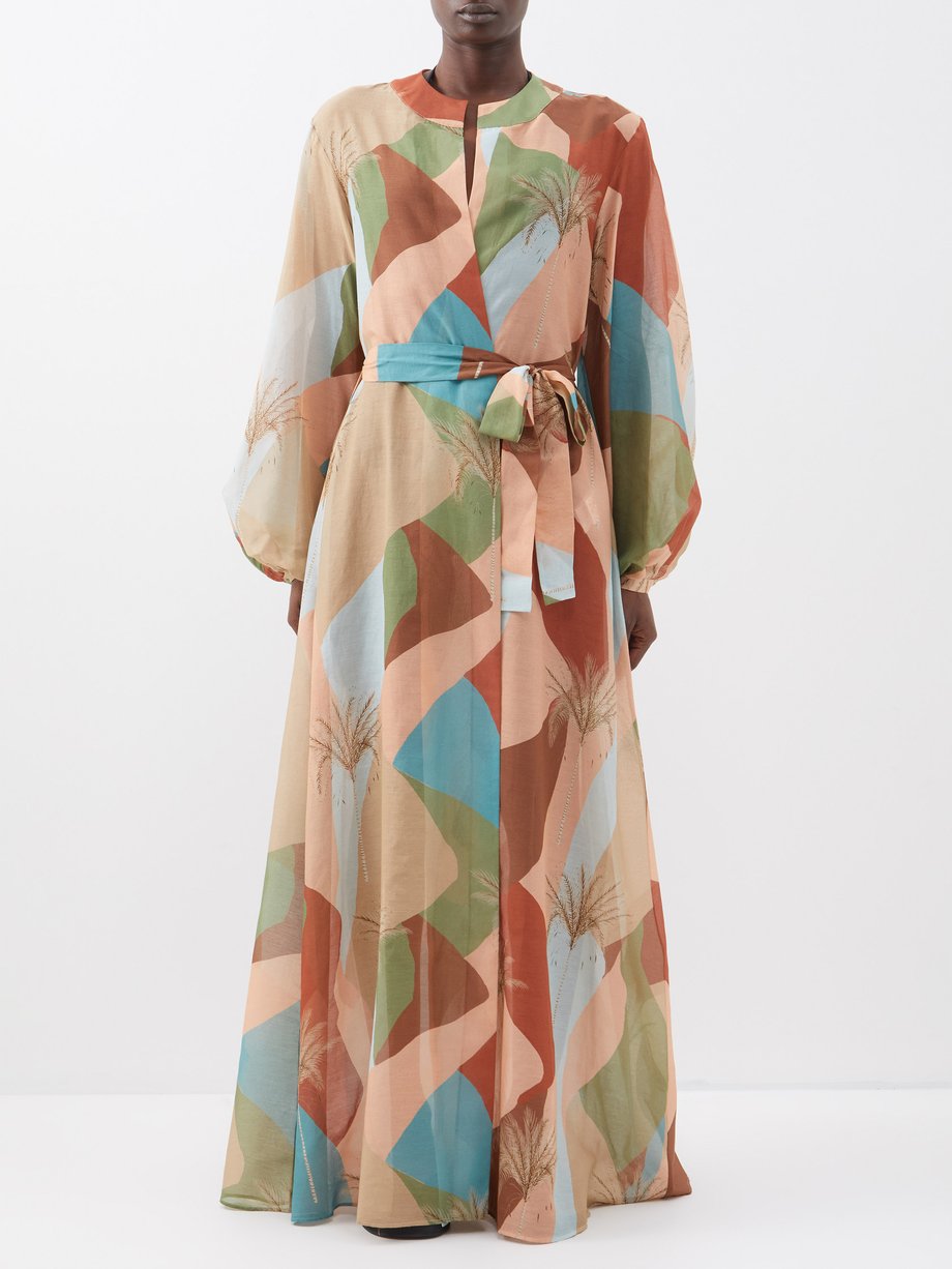 Raquel Diniz Marla colour-block cotton-blend robe