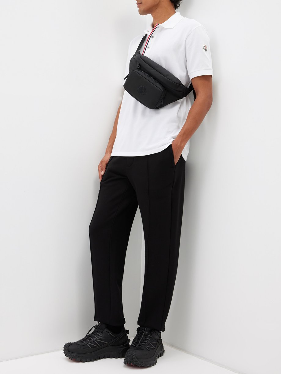 Moncler Drawstring-waist pressed-front jersey trousers - WARDROB
